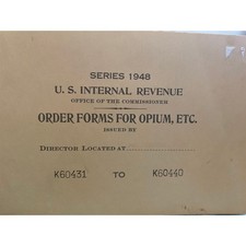 1953 U.S. Treasury Opium Opiates Order Forms Booklet Oakland Doctor Vintage picture