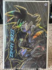 Eddie Nunez Goku Shadow Rain LAVA FOIL Lightning Signature By Eddie Nunez W/COA picture