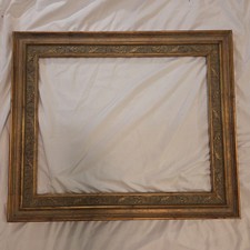 Vintage R.W. Chang 16x20 Ornate Gold Wood Picture Frame Distressed Floral 21x25 picture