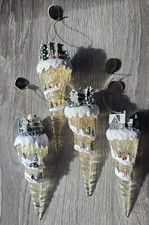 2006 Ashton Drake Lot Of 4 Thomas Kinkade Victorian Village Icicle Ornaments picture