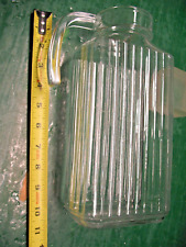 LUMINARC  ARC  RIBBED  GLASS FRIG PITCHER VINTAGE ORIGINAL  FRANCE picture