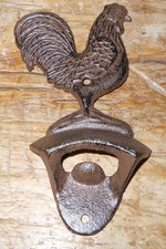 1 Cast Iron ROOSTER Bottle Opener Country Beer / Soda Opener CHICKEN picture