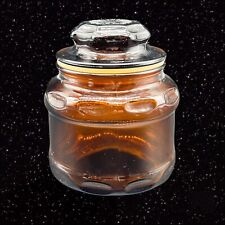Vintage Dark Amber Brown Glass Apothecary Canister Jar Starburst PWC 2.75”w 4”t picture