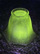 Two Antique Vintage Victorian/ Victorian Style Glass Oil Lamp Shades Glows Green picture