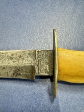 Ant  19th C G WOODHEAD SHEFFIELD Warranted Dagger Boot Knife Bone Civil War Era picture