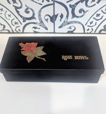 Vintage Rare Couroc of Monterey Rose Bowl Bakelite Butterscotch Dominos Set picture