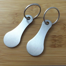 2pcs Metal Shopping Cart Tokens: Trolley Key Ring Coin Holder Keychain - NEW picture