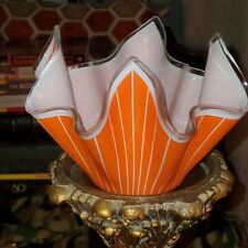 Vintage Chance Glass Handkerchief Orange Bowl picture