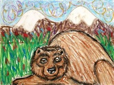 BEAR Grizzly 11x14 Art Print Wildlife Collectible Signed Artist KSams