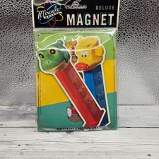 Vintage 1998 PEZ Deluxe Magnet Miracle Brand Sealed Frog & Moo Cow Rare picture