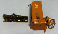 Vintage Dietzgen Exploration Alidade Surveying Instrument w/ Leather Wooden Box picture