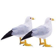 Etistta 2PCS Realistic Seagull Life Like Feathered Sea Gull Handmade 10 inch picture