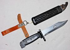 Vintage Cold War Rifle Bayonet - Fighting Knife w/ Scabbard & Frog picture