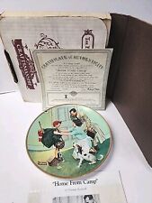 KNOWLES NORMAN ROCKWELL HOME FROM CAMP COLLECTIBLE PLATE With Box + COA picture