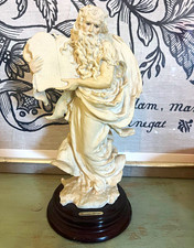 Florence Giuseppe Armani Moses Porcelain Figurine Signed Wood Base 1993 picture