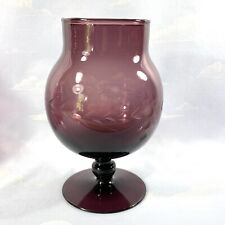 Amethyst Purple Etched Glass  Brandy Snifter Vase picture