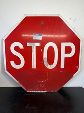GENUINE Road STOP Sign RETIRED De-commissioned Reflective 30