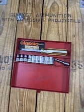 Vtg Classic By INDESTRO 1/4” Dr 11pc Socket Set In Original Red Metal Box USA picture