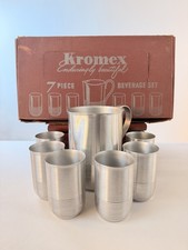 Vintage Mid-Century Kromex 7 Piece Beverage Set with Original Box picture
