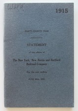 Vintage 1915 New Haven Railroad NYNH&H Forty-Fourth Annual Report Book picture
