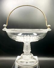EAPG Ripley & Co. No.20 Crossroads Footed Glass Fruit Bowl W/Handle Circa 1881 picture