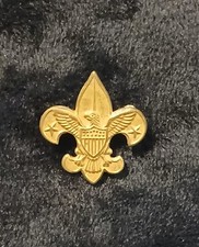 Vintage BSA Boy Scouts Fleur-de-Lis Eagle Pin PAT 1911 Bronze picture