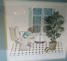 Vtg Artist Signed Framed PRINT 289/700 La Salle De Lecture 