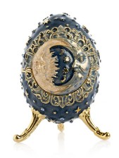 Keren Kopal moon and stars Egg Trinket Box Decorated with  Austrian Crystals picture