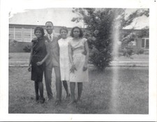 Handsome Black Man with Pretty Leggy African American Women Vintage B&W Photo picture