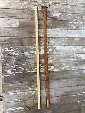 Antique Lumber Measuring Logging Stick Wood + Brass Foot NO name picture