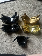 Nancy Funk Pop Art Black/Gold Ceramic Hands. Excellent Condition.  Lot of 5 picture