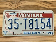 1976 Montana Big Sky License Plate picture
