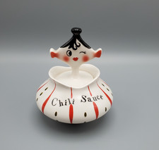 Vintage 1959 Holt Howard Pixieware Chili Sauce Condiment Jar W/ Lid & Spoon MCM picture