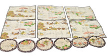 Vintage Mushroom Botanical Cloth Napkins Coasters Set of 12 Cottagecore Fall picture