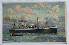Ship Postcard Hamburg America Line Steamship Deutschland artist Hans de Bruycker picture