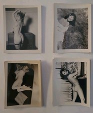 Vintage 1960's Girlie PIN UP Photos Risque B&W Nude Original 33 Total 4