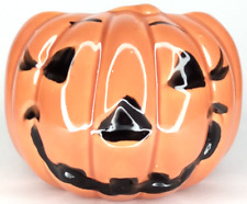 Halloween Jack O Lantern Haeger Pottery Planter Vintage Spooky Cute Decor 4 1/4