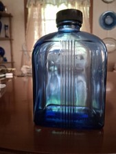 Cobalt Blue bottle by Wheaton Co. c. 1930, Art Deco Style, with celluloid cap. picture
