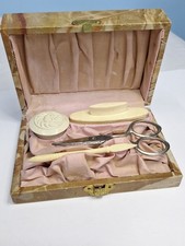 Vintage Manicure Set In Box - Bone/Plastic picture