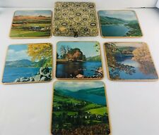 Vintage Win-El-Ware Scotland Coaster Set of 6 with Case  Made in England 1960's picture