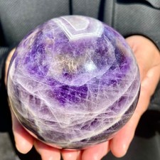 Large Natural Dream Amethyst Sphere Quartz Therapy Aura Crystal Ball 2.5LB picture