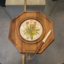 Vintage Goodwood Cheese Tray with Knife Floral Yellow Flowers 7666 picture