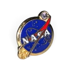 Vintage NASA 35 Year Employee Service Award Pin Purple Stone Gold Tone picture