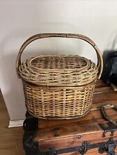Wicker Rattan Picnic Basket With Tray From The Philippines  picture