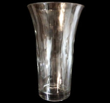 Vintage Libbey Vase Clear Glass Ribbed Wavy  8