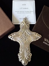 2008 Wallace Silversmiths Grand Baroque Sterling Silver Cross Pendant Ornament picture