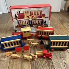 Vintage International Silver Company Wooden Christmas Train Set picture