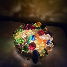 Antique 1920s Czechoslovakian Glass Fruit Cluster Lamp | Glows Uranium Glass... picture