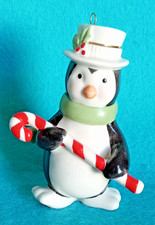 Vintage LENOX Chilly Candy Cane Penguin Figurine Ornament picture