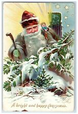 1911 Christmas Santa Claus Sack Of Toys Brown Robe Tuck's Richmond VA Postcard picture
